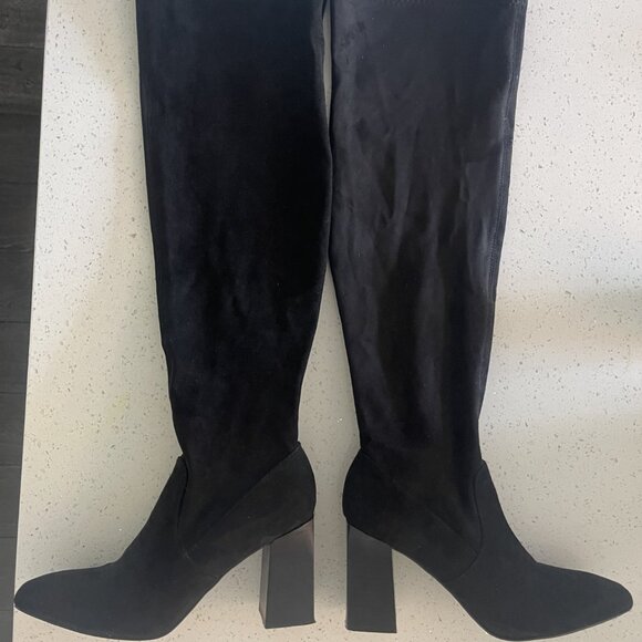 Black Faux Suede Leather Over-the-Knee Women's Boot - SZ 8.5 - Mi.iM Brand - Picture 5 of 5